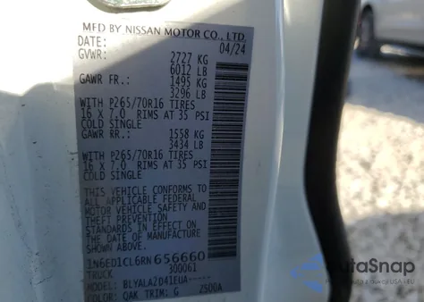 2024 Nissan Frontier S from USA, damaged, VIN 1N6ED1CL6RN656660